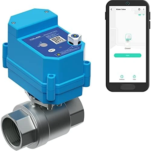 Smart 1" Motorized Stainless Steel Ball Valve — Water Shut Off Valve, YoLink