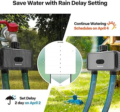Smart Hose Watering Timer with Wi-Fi Hub — Irrigation System, Insoma