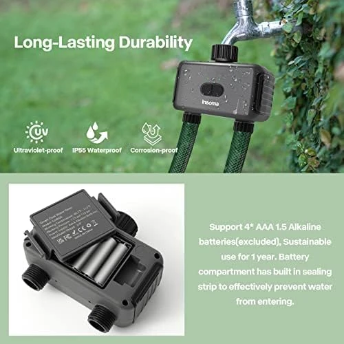 Smart Hose Watering Timer with Wi-Fi Hub — Irrigation System, Insoma