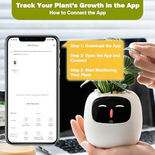 Smart Plant Pot with Visual Display — Indoor Garden, PLANTSIO