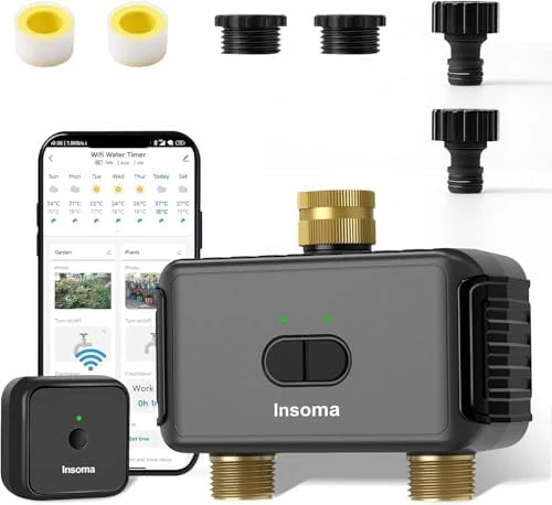 Smart Water Hose Timer Sprinkler Timer with 2 Outlet — Irrigation System, Insoma