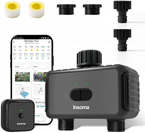 Smart Water Hose Timer Sprinkler Timer with 2 Outlet — Irrigation System, Insoma