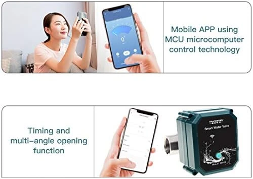 Smart Water Valve WiFi Remote Control Faucet Timer for Hose — Water Shut Off Valve, FRANKEVER