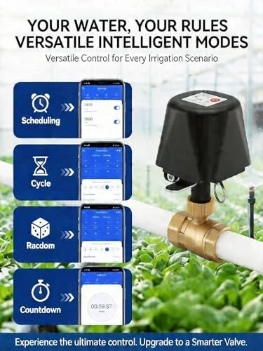 Smart WiFi Water Valve, Brass Motorized Ball Valve with Timer & App Remote Control — Water Shut Off Valve, CREECHWA