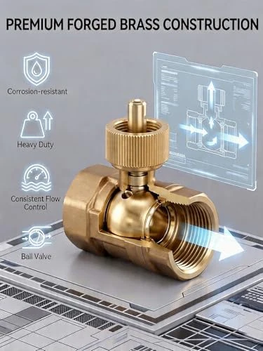 Smart WiFi Water Valve, Brass Motorized Ball Valve with Timer & App Remote Control — Water Shut Off Valve, CREECHWA