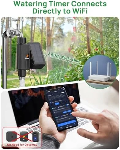 Solar Smart WiFi Sprinkler Timer — Irrigation System, johgee