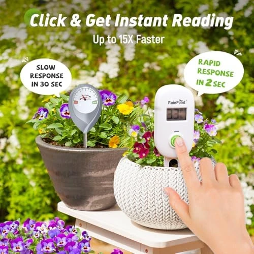 WiFi Solar Auto Watering System with Two Smart Digital Soil Sensors — Indoor Garden, RainPoint