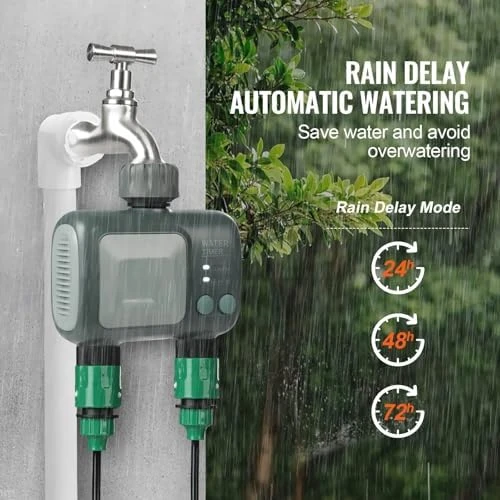 WiFi Sprinkler Timer, Smart Hose Faucet Timer 2 Outlets — Irrigation System, Generic