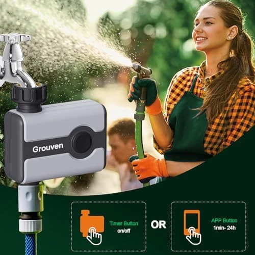 WiFi Sprinkler Timer with Brass Inlet — Irrigation System, Grouven