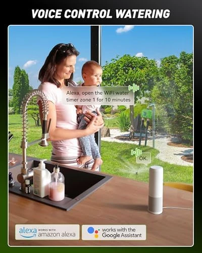 WiFi Water Timer for Garden Hose, 2 Zone — Irrigation System, RainPoint