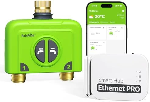 WiFi Water Timer for Garden Hose, 2 Zone — Irrigation System, RainPoint