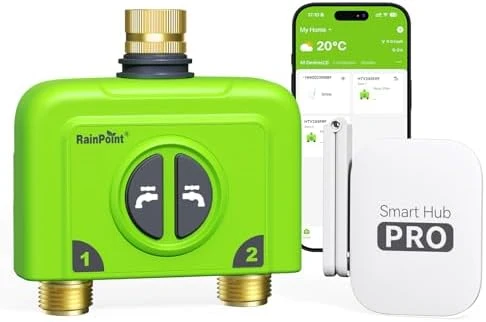WiFi Water Timer for Garden Hose, 2 Zone — Irrigation System, RainPoint
