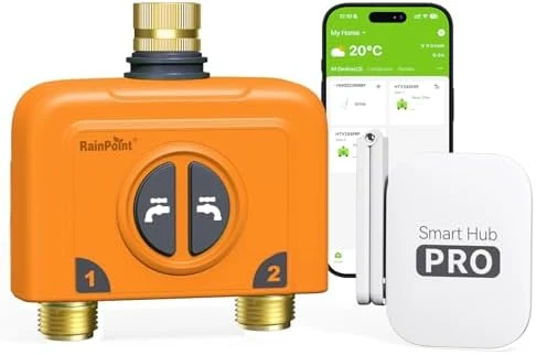 WiFi Water Timer for Garden Hose, 2 Zone — Irrigation System, RainPoint