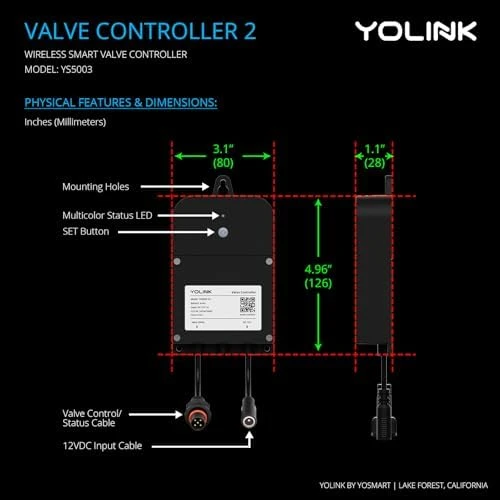 Wireless Smart Valve Control Kit — Water Shut Off Valve, YoLink