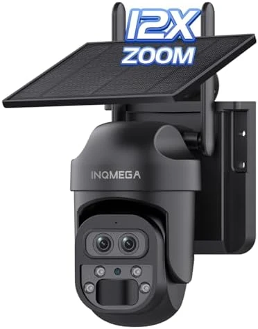 12X Zoom Solar Security Camera 3K/6MP Dual Lens WiFi Outdoor Wireless Camera — Security Camera, INQMEGA