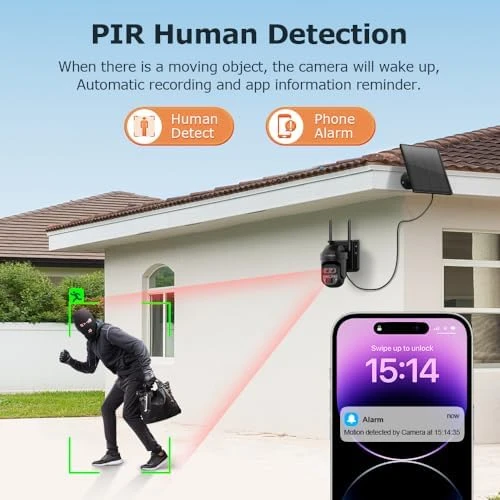 12X Zoom Solar Security Camera 3K/6MP Dual Lens WiFi Outdoor Wireless Camera — Security Camera, INQMEGA