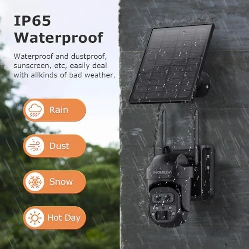 12X Zoom Solar Security Camera 3K/6MP Dual Lens WiFi Outdoor Wireless Camera — Security Camera, INQMEGA