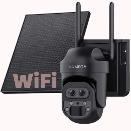 12X Zoom Solar Security Camera 3K/6MP Dual Lens WiFi Outdoor Wireless Camera — Security Camera, INQMEGA
