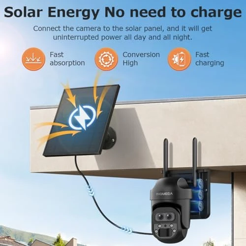 12X Zoom Solar Security Camera 3K/6MP Dual Lens WiFi Outdoor Wireless Camera — Security Camera, INQMEGA