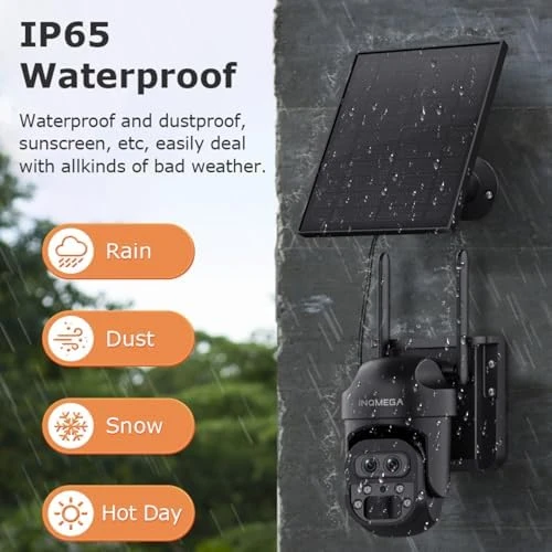 12X Zoom Solar Security Camera 3K/6MP Dual Lens WiFi Outdoor Wireless Camera — Security Camera, INQMEGA