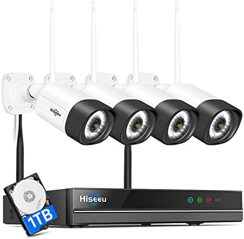 2.5K 5MP WiFi Security Camera System Outdoor, Expandable 16CH 8MP NVR — Security Camera, Hiseeu
