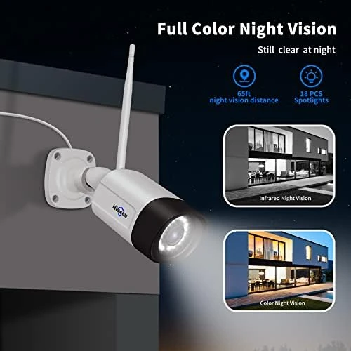 2.5K 5MP WiFi Security Camera System Outdoor, Expandable 16CH 8MP NVR — Security Camera, Hiseeu