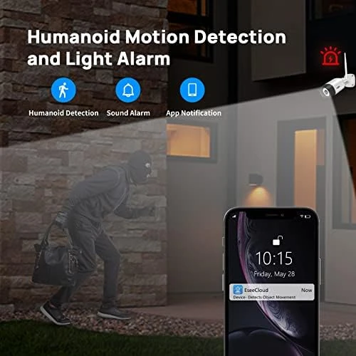 2.5K 5MP WiFi Security Camera System Outdoor, Expandable 16CH 8MP NVR — Security Camera, Hiseeu