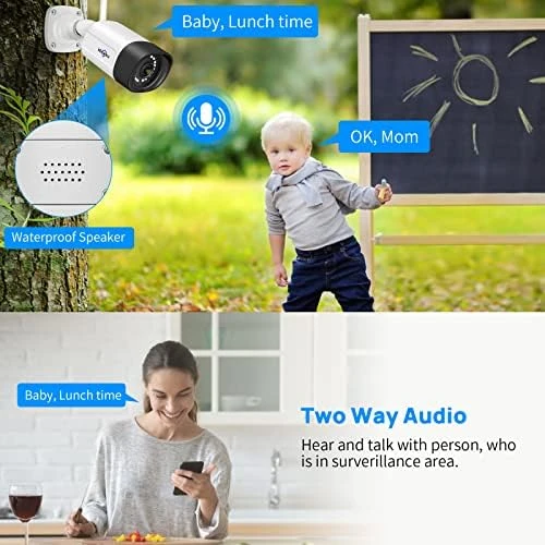 2.5K 5MP WiFi Security Camera System Outdoor, Expandable 16CH 8MP NVR — Security Camera, Hiseeu