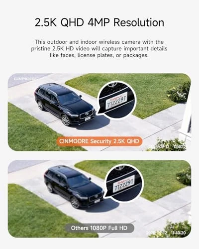2 Pack 2.5K Security Camera Wireless Outdoor — Security Camera, CINMOORE