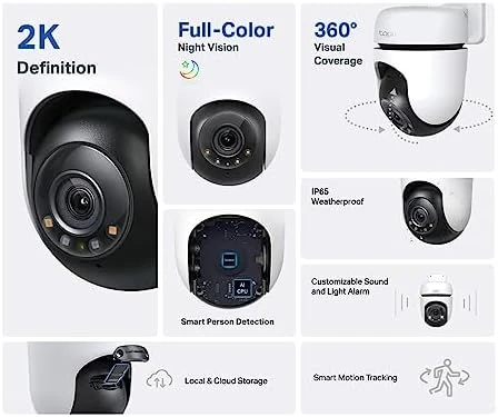 2K Outdoor Wired Pan/Tilt Security Wi-Fi Camera — Security Camera, TP-Link