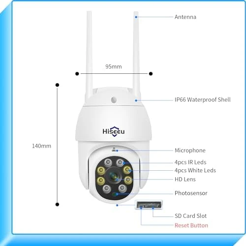 3MP Security Camera Outdoor — Security Camera, Hiseeu