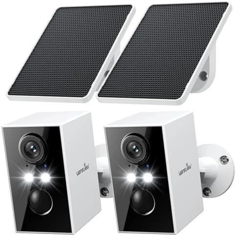 Cameras for Home Security-2K WiFi 6 Outdoor Camera with Solar/Battery Powered and Color Night Vision — Security Camera, Wansview