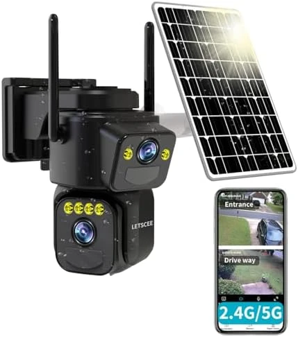 Dual Lens Security Camera Wireless Outdoor — Security Camera, LETSCEE