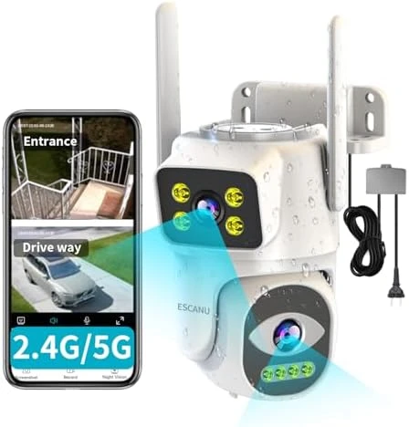 Dual Lens Security Camera — Security Camera, ESCANU