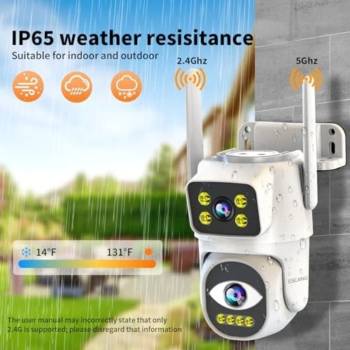 Dual Lens Security Camera — Security Camera, ESCANU