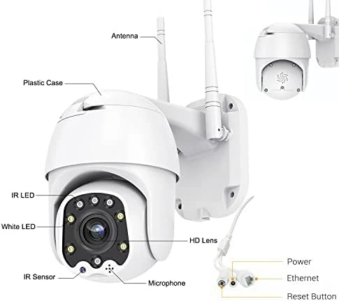 Outdoor PTZ WiFi IP Security Camera 1080P with Color Night Vision — Security Camera, Alptop