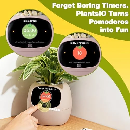 Smart Plant Pot with Visual Display — Soil Moisture Sensor, PLANTSIO