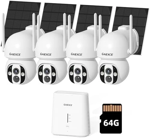 Solar Cameras 4-Pack Kit — Security Camera, GAIEXCE