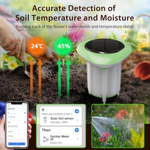 Solar Powered WiFi Smart Plant Soil Sensor — Soil Moisture Sensor, Depisuta