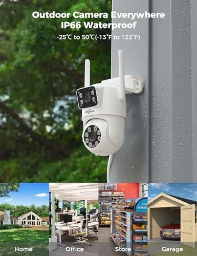 Wireless Security Cameras Outdoor, 5G & 2.4G WiFi Pro, Dual Lens, 360° Pan & Tilt, Auto Tracking, Color Night Vision,... — Security Camera, Hiseeu