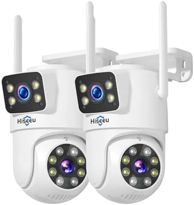 Wireless Security Cameras Outdoor, 5G & 2.4G WiFi Pro, Dual Lens, 360° Pan & Tilt, Auto Tracking, Color Night Vision,... — Security Camera, Hiseeu