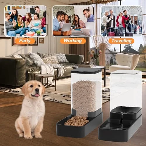 Automatic Cat Feeder and Water Dispenser Set with Pet Food Bowl — Automatic Pet Feeder, Wefeedy
