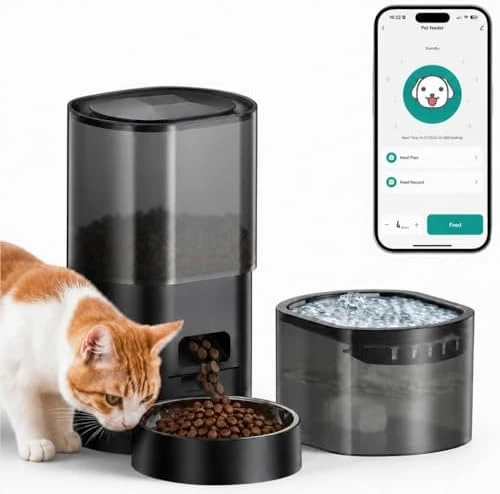 Automatic Cat Feeder and Water Fountain 2-in-1 — Automatic Pet Feeder, Evoliq