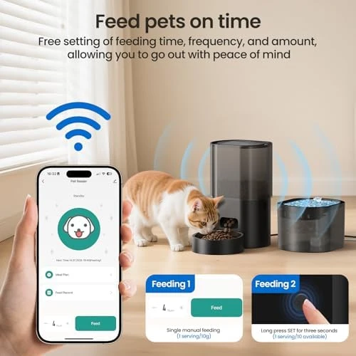 Automatic Cat Feeder and Water Fountain 2-in-1 — Automatic Pet Feeder, Evoliq