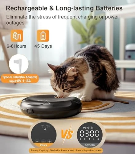 Automatic Cat Feeder Cordless — Automatic Pet Feeder, Casfuy