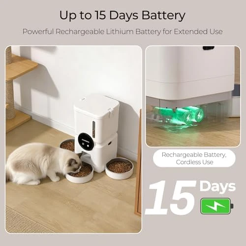 Automatic Cat Feeder for 3 Cats with Slow Feed, 6L Smart WiFi Pet Feeder — Automatic Pet Feeder, Chloraeon