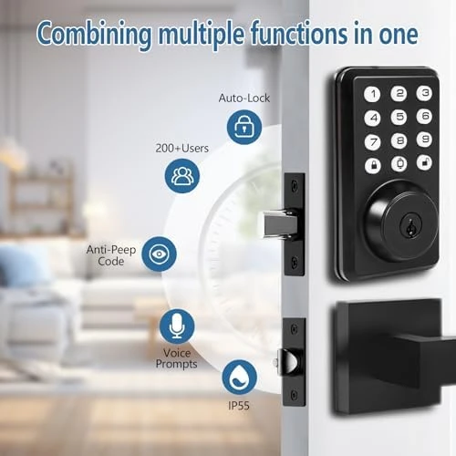 Keyless Entry Door Lock with Handle Set — Smart Lock, XIANJU