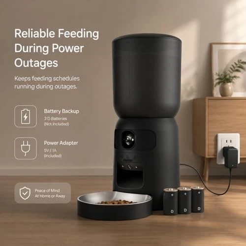 Smart Pet Feeder with 2K Dual Camera & AI Recognition — Automatic Pet Feeder, Bestmotoring