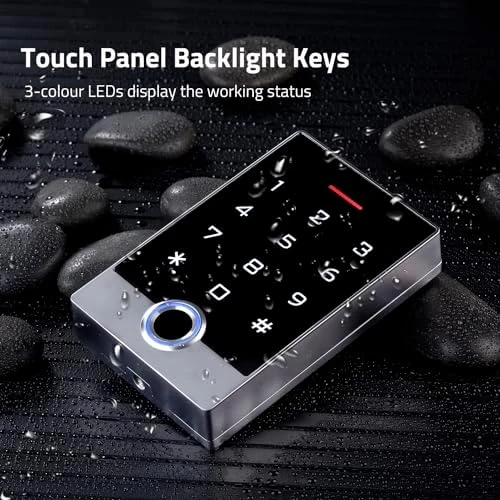 Wireless WiFi Access Control System, Fingerprint Password Stand-Alone Door Access Control Keypad with ID Keyfob — Smart Lock, AMOCAM