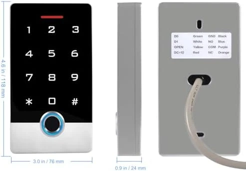 Wireless WiFi Access Control System, Fingerprint Password Stand-Alone Door Access Control Keypad with ID Keyfob — Smart Lock, AMOCAM